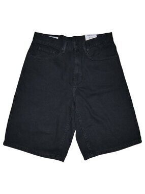 Zara Baggy Jean Shorts Mens Size 31 Black 100% Cotton Denim Jorts NWT